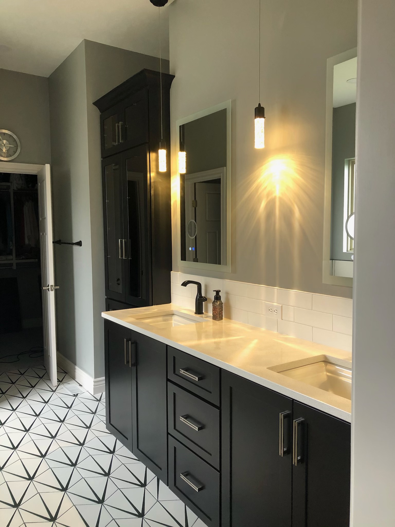 nicely remodeled bathroom