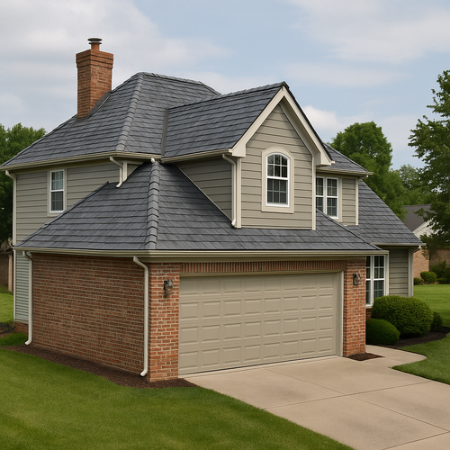 slate shingle roofing on a home
