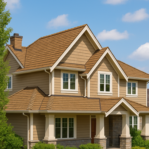 synthetic shingle roofing on a nice home