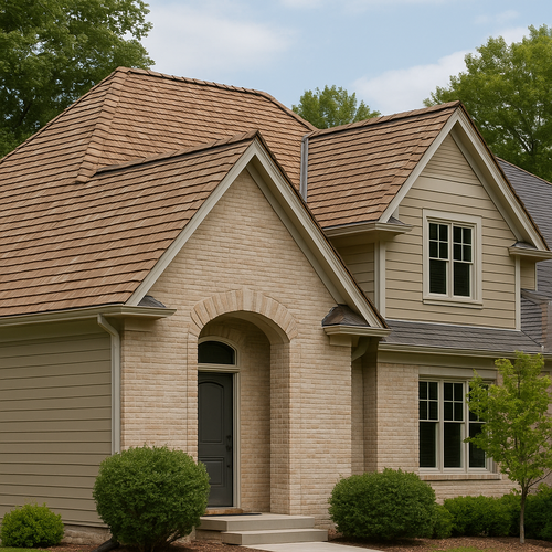 wood shingle roofing on a nice home